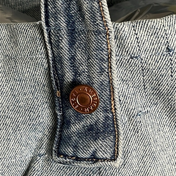 ♻️ Denim Upcycled open top long strap distressed denim tote bag - Picture 5 of 13